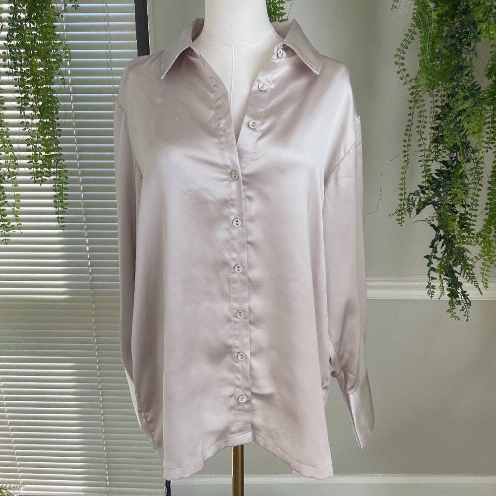 ENA Pelly | Brooke Satin Shirt in Bone